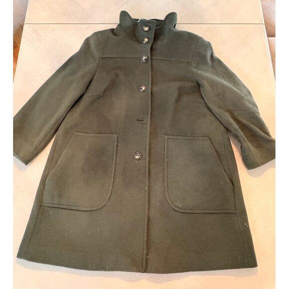 Kristen Blake Studio Collection Lambswool Blend Olive Coat - Size 14W - Picture 5 of 16